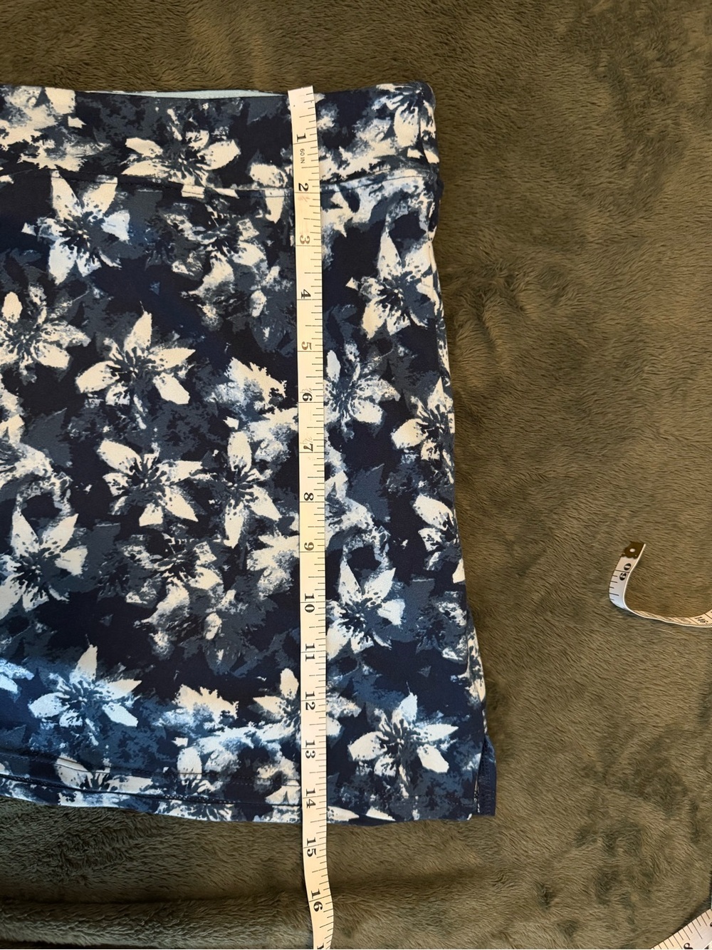 Tranquility  Floral Navy Blue A-Line Skort Size S - Picture 5 of 6